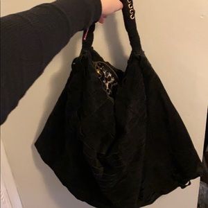 Jumbo suede and cheetah bag